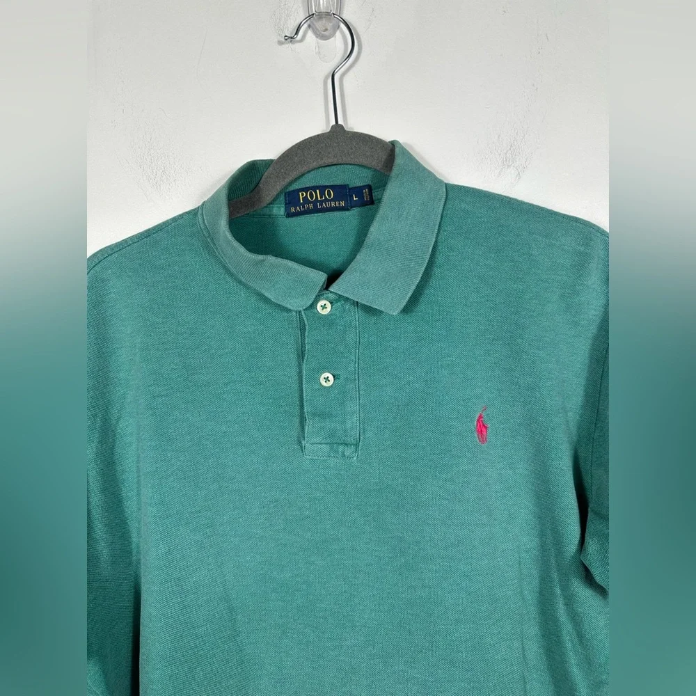 Polo Ralph Lauren Polo Shirt Men’s Large L Green Short Sleeve Classic Fit Cotton